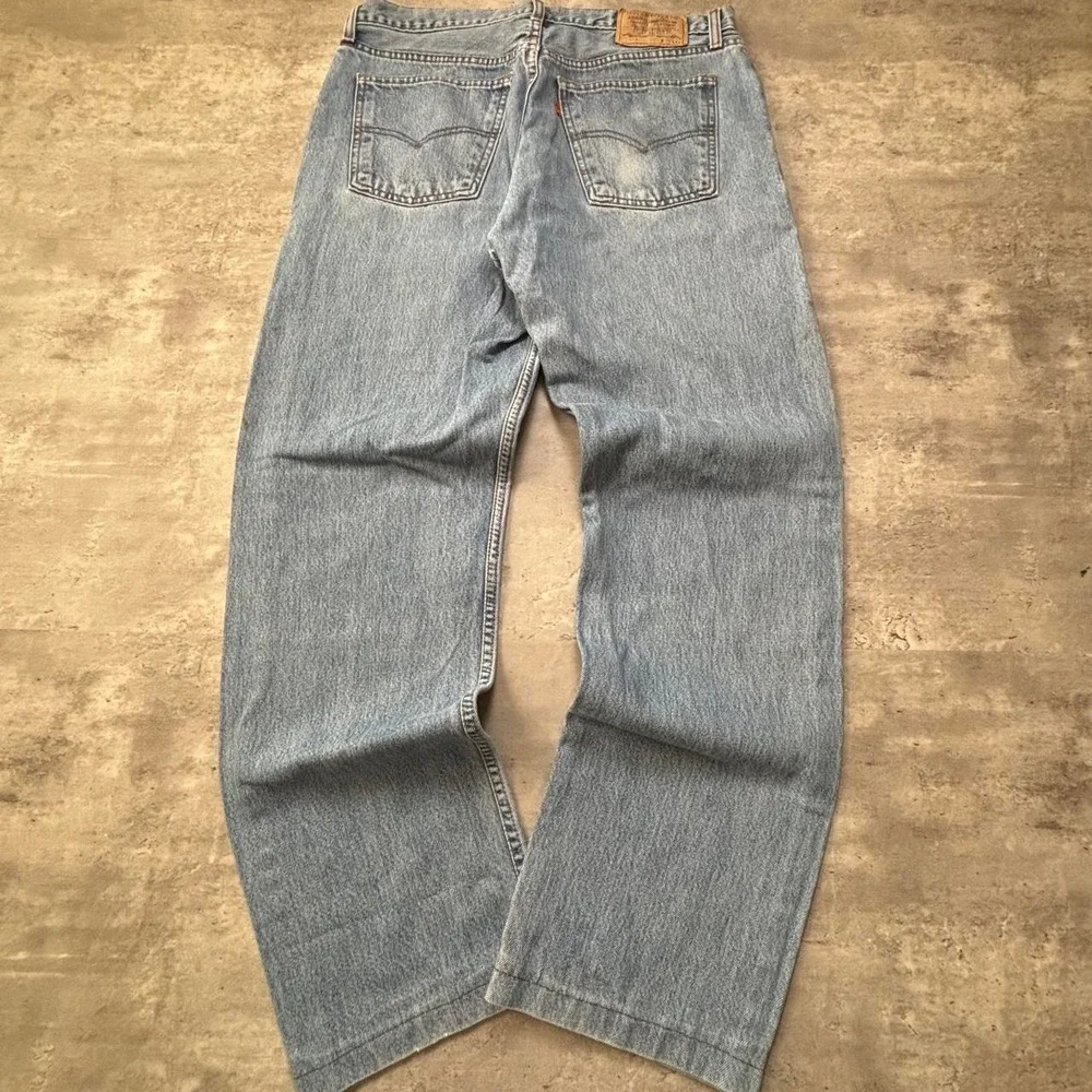 Levi's 615 Jeans Mens 35x30 Light Wash Orange Tab Vintage Straight Leg